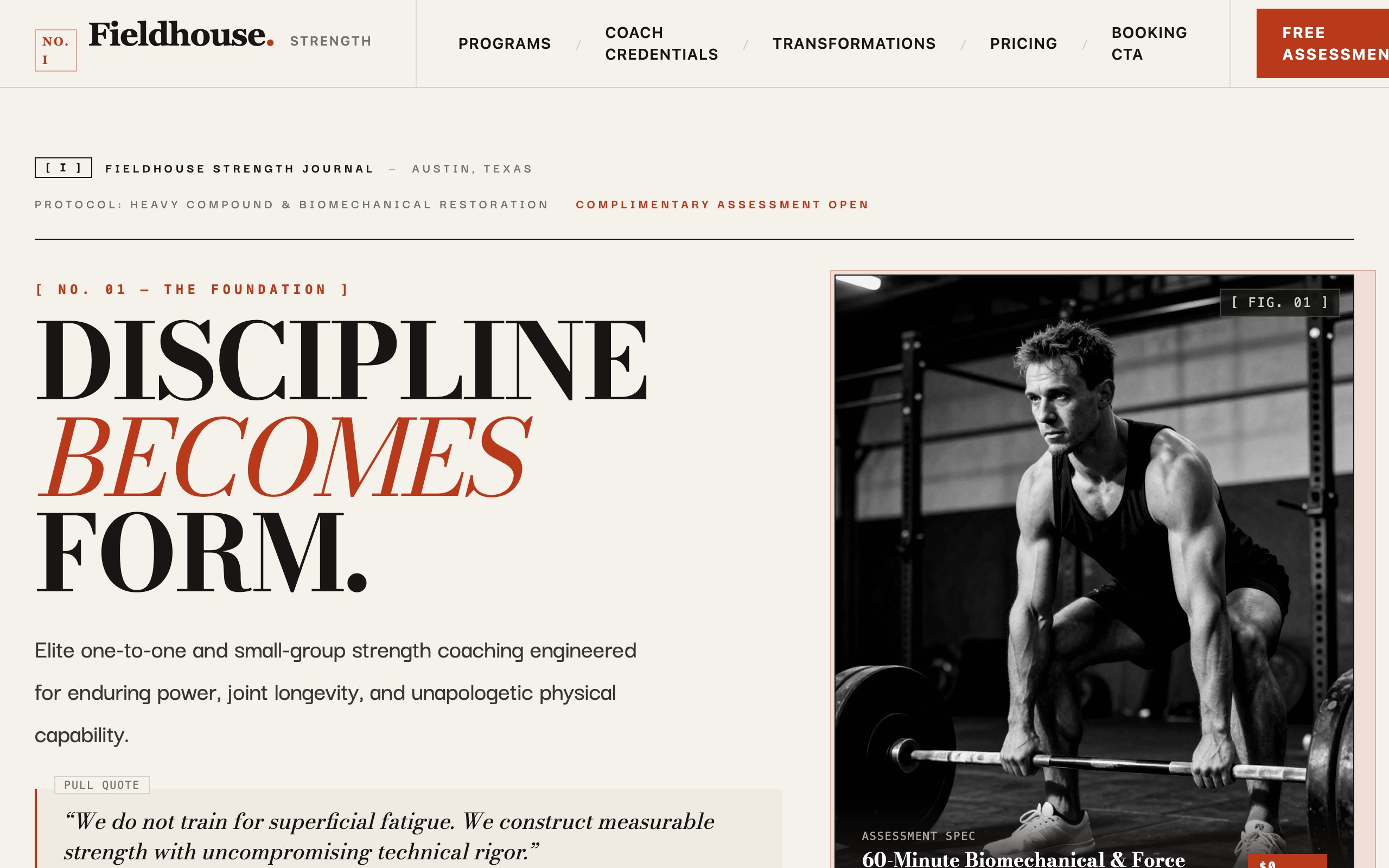 The personal training website example, built with Mr Create