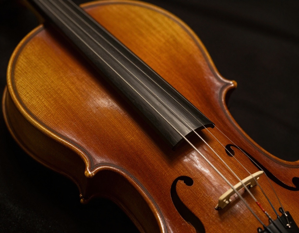 Close-up of orchestral violin and bow