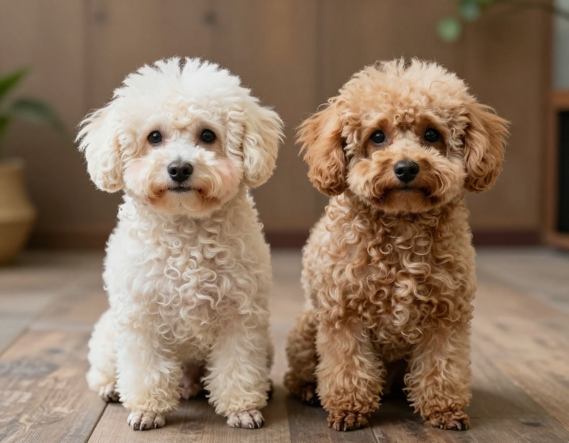 Toy poodles Pip and Suki before spa day