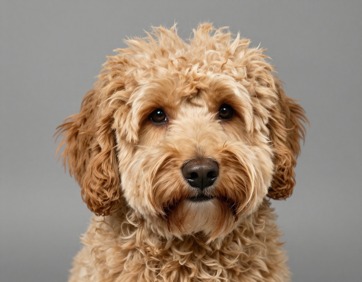 Mini Goldendoodle Milo before grooming