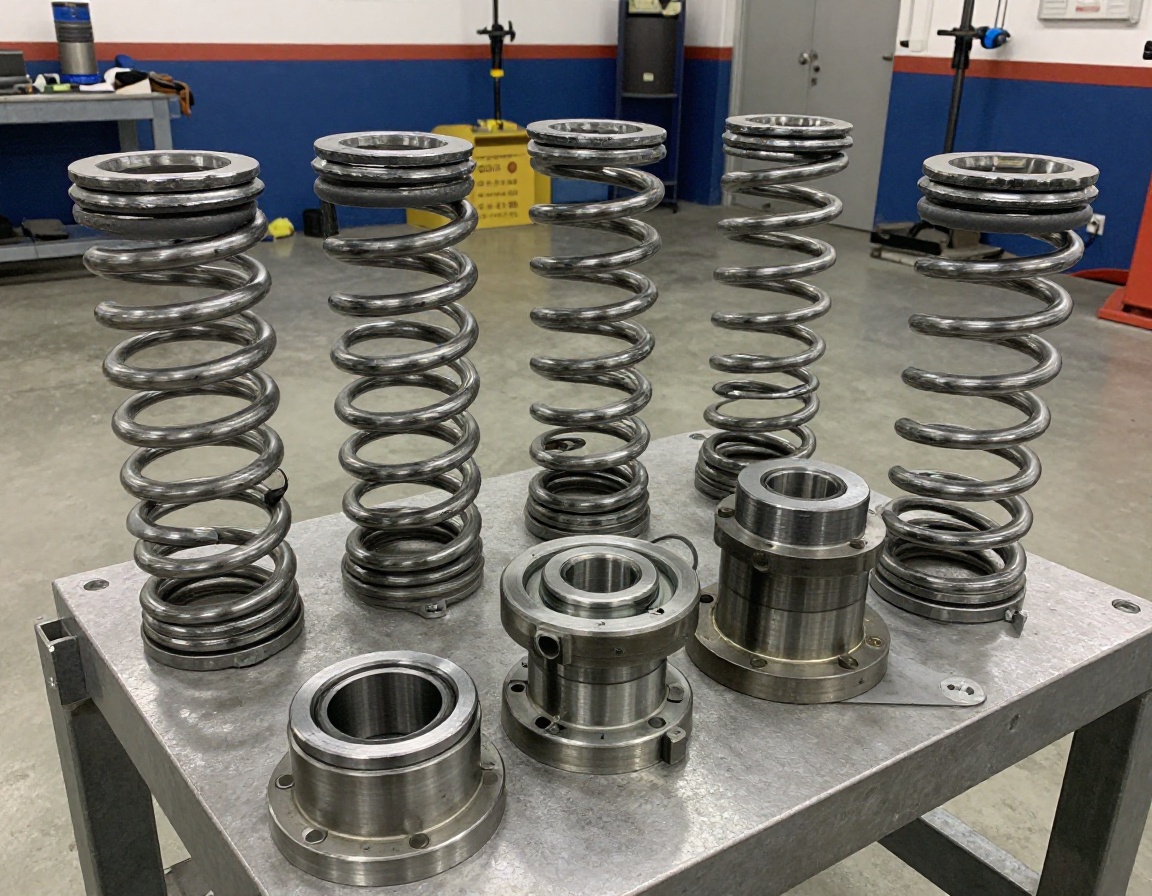 Heavy-duty high-cycle garage door torsion spring and hardware assembly