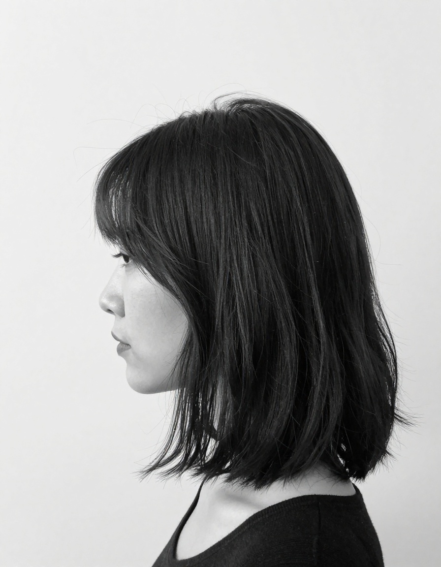 Editorial portrait showcasing precision haircut at Marlowe Hair Studio