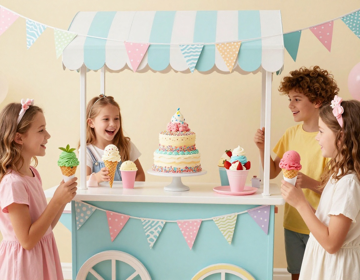 Northern Scoop mobile ice cream catering cart and celebration dessert spread