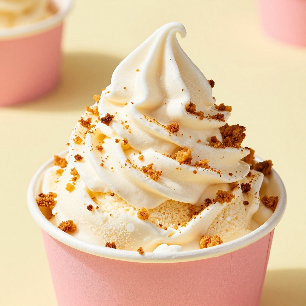 Toasted Miso Marshmallow Swirl in a pink bowl