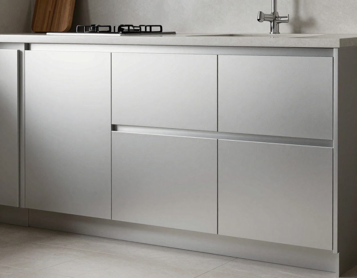 Ultra-smooth factory-grade spray paint finish on kitchen cabinetry