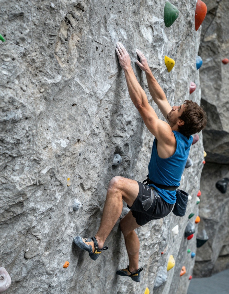 Technical slab climbing footwork