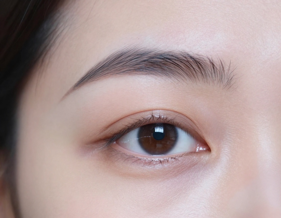 Post-treatment outcome showing seamless lid-cheek junction without edema or contour irregularity