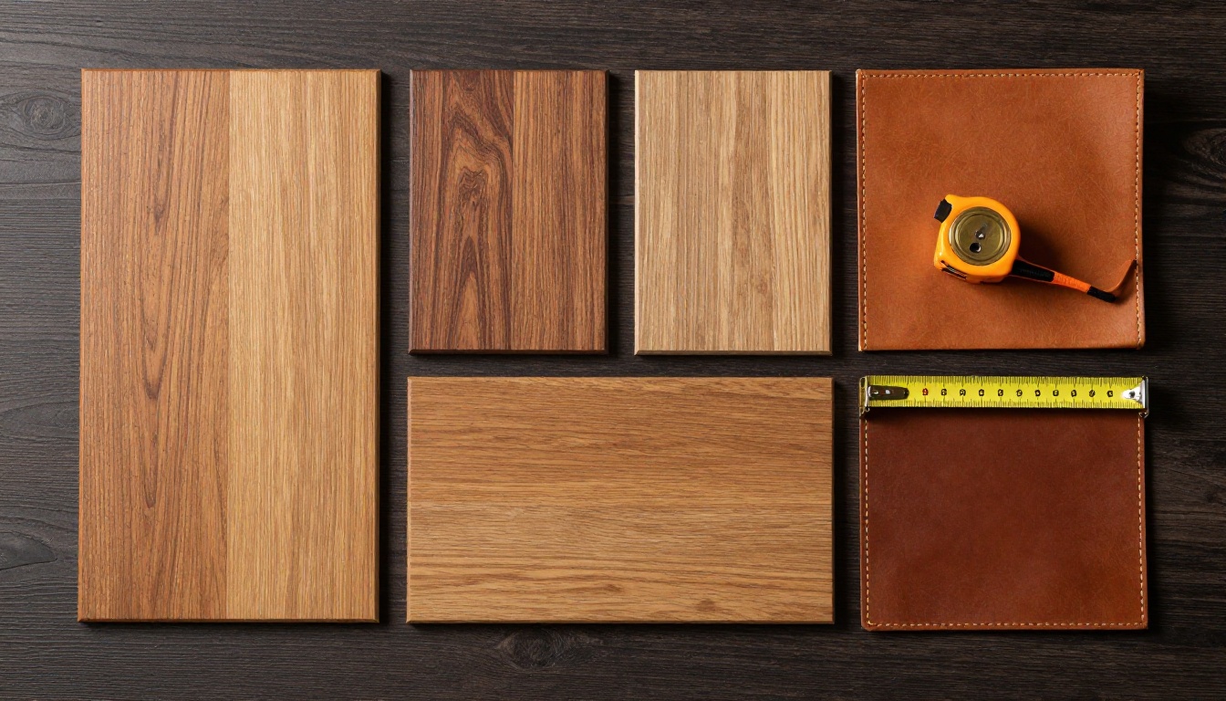 Hand-selected timber floor sample swatches and precision laser measure kit