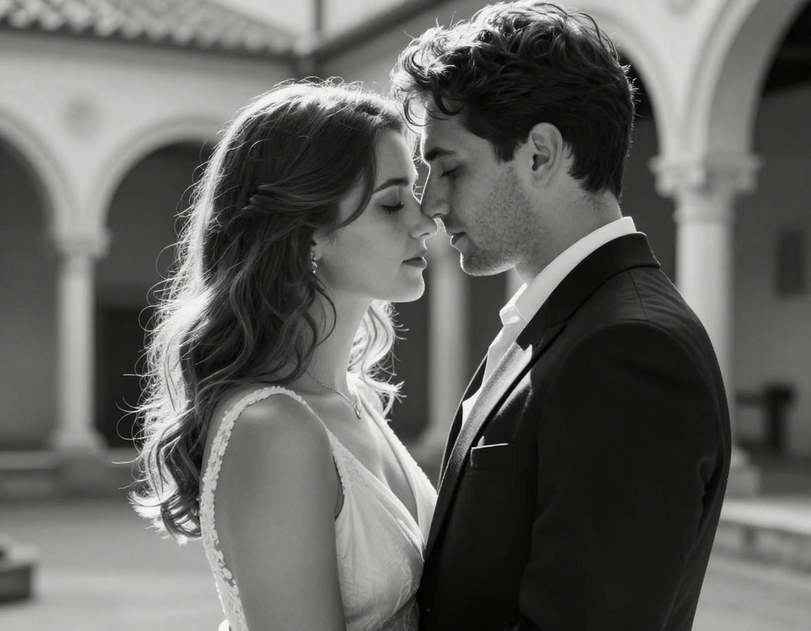 Archival black and white wedding portrait by Ines Marchetti