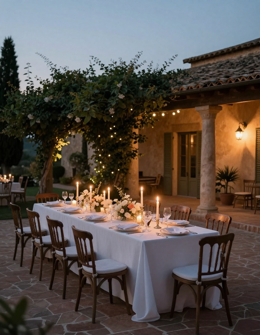 Tuscan courtyard reception