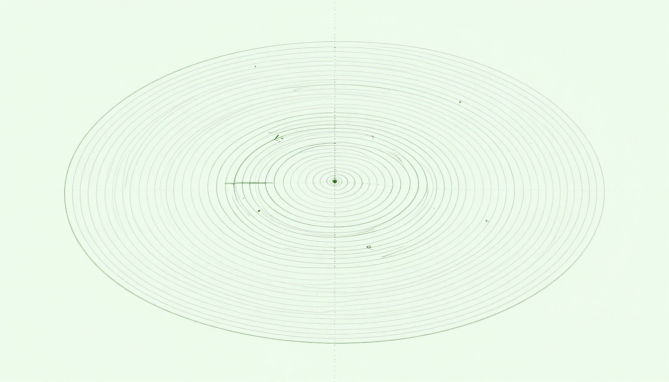 Technical territory coverage map with radius demarcations