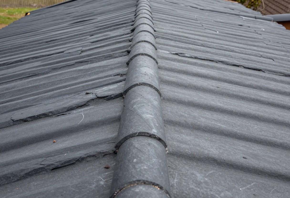 Roof tile moss scrape and biocide treatment comparison