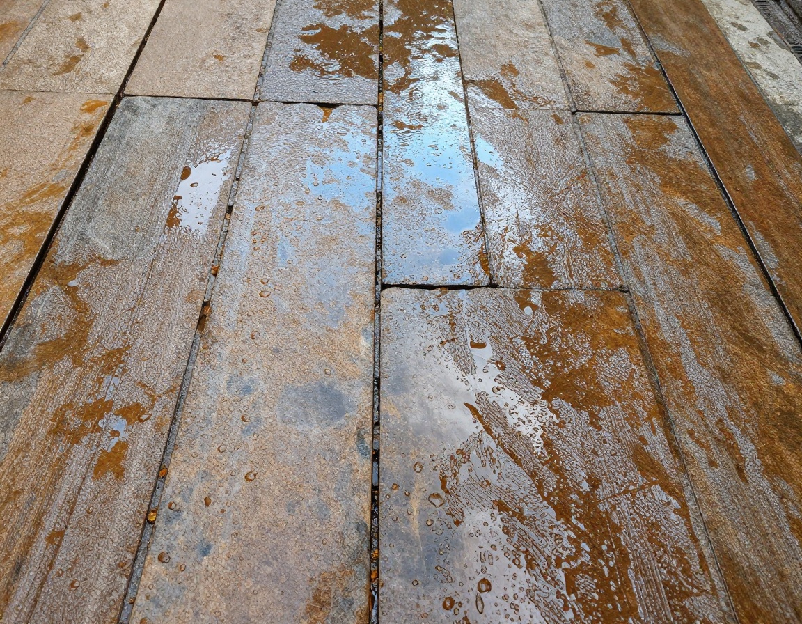 Natural sandstone patio softwashed