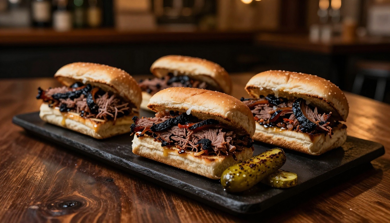 Oak-smoked provisions served on cast iron board