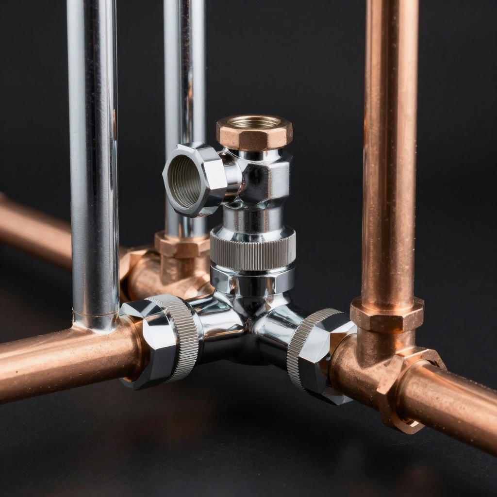 Precision architectural pipe fitting detail