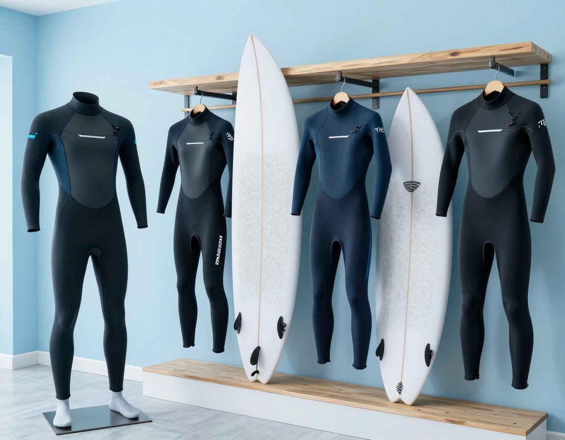 Cold Water Surf Co quiver and wetsuit hire setup