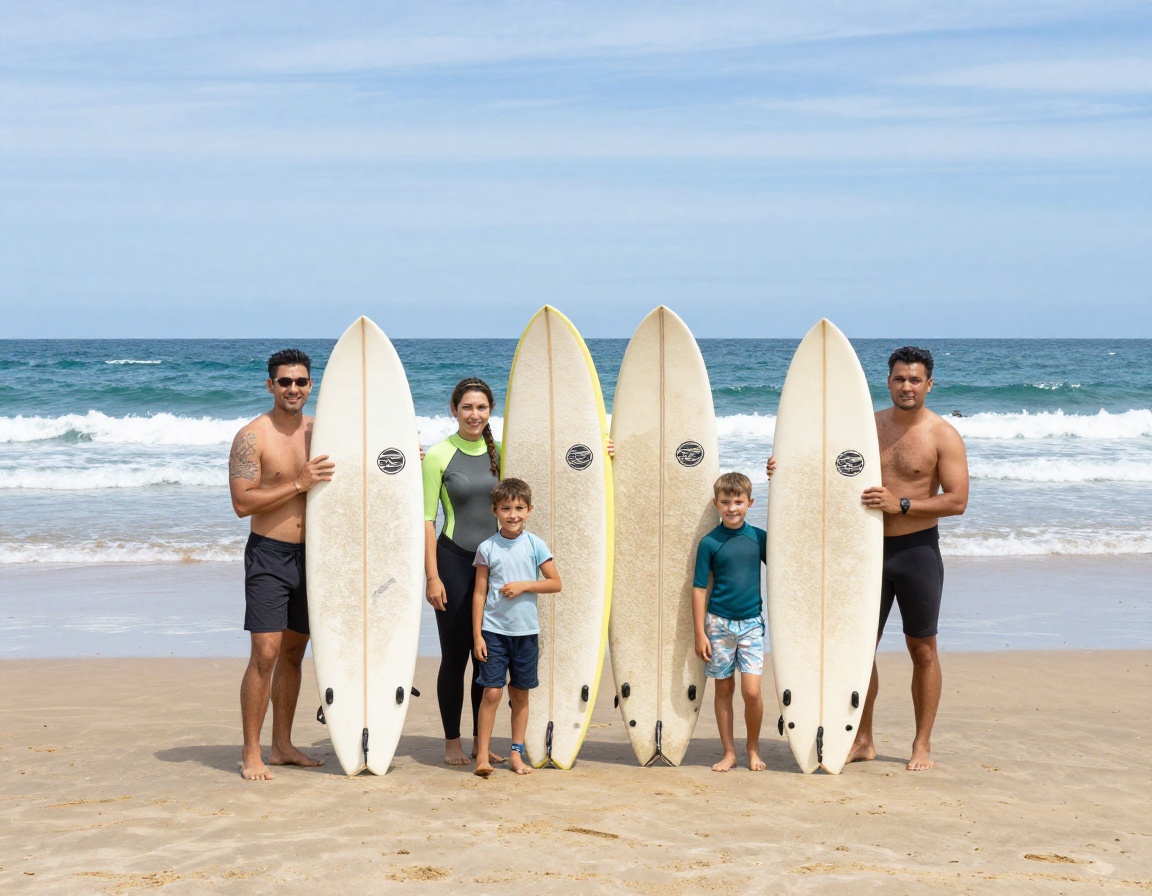 Private party surf lesson on empty Atlantic beach