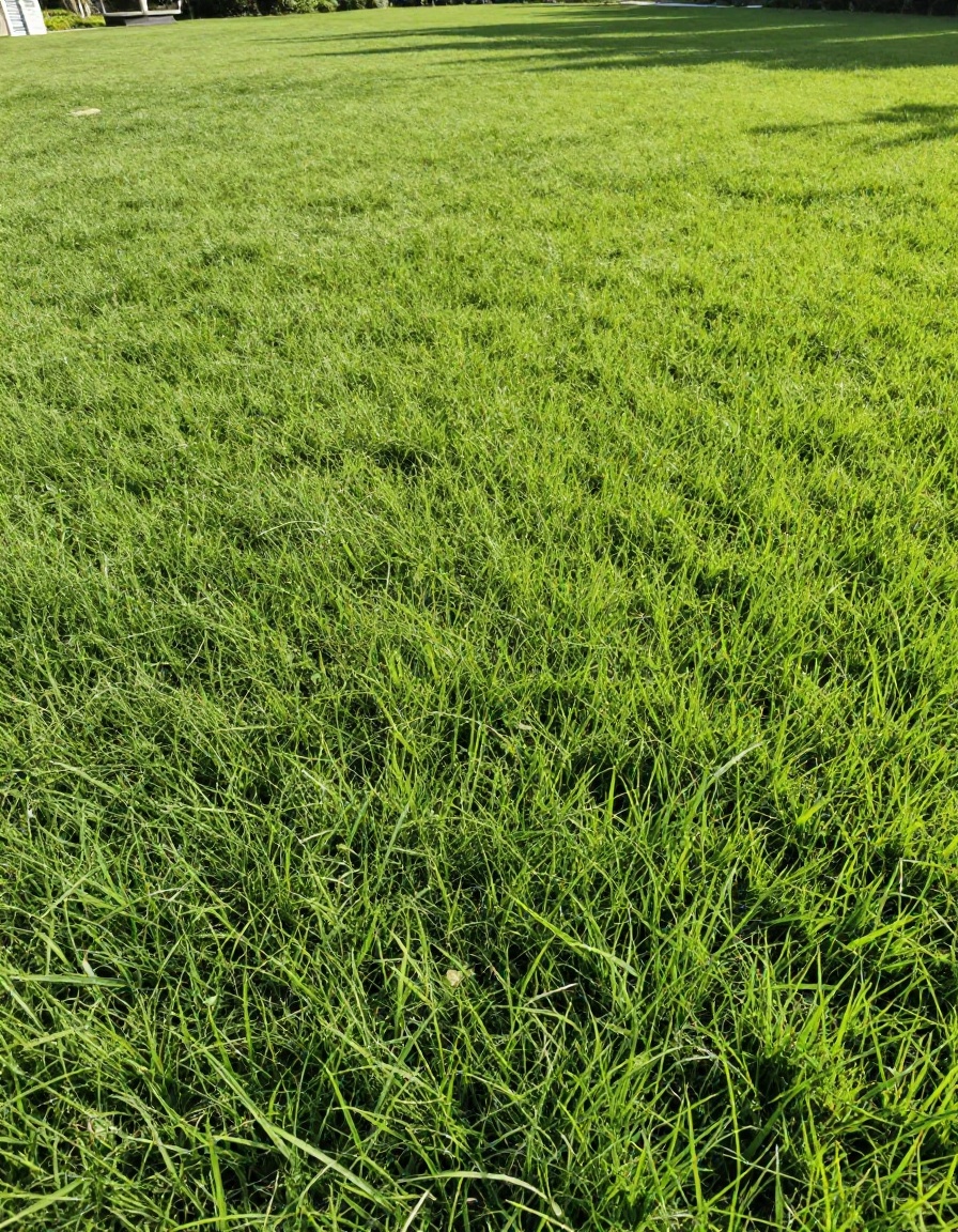 Lush vibrant green grass lawn after treatment