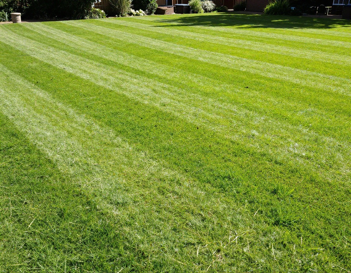 Striped residential lawn cut by Greenline