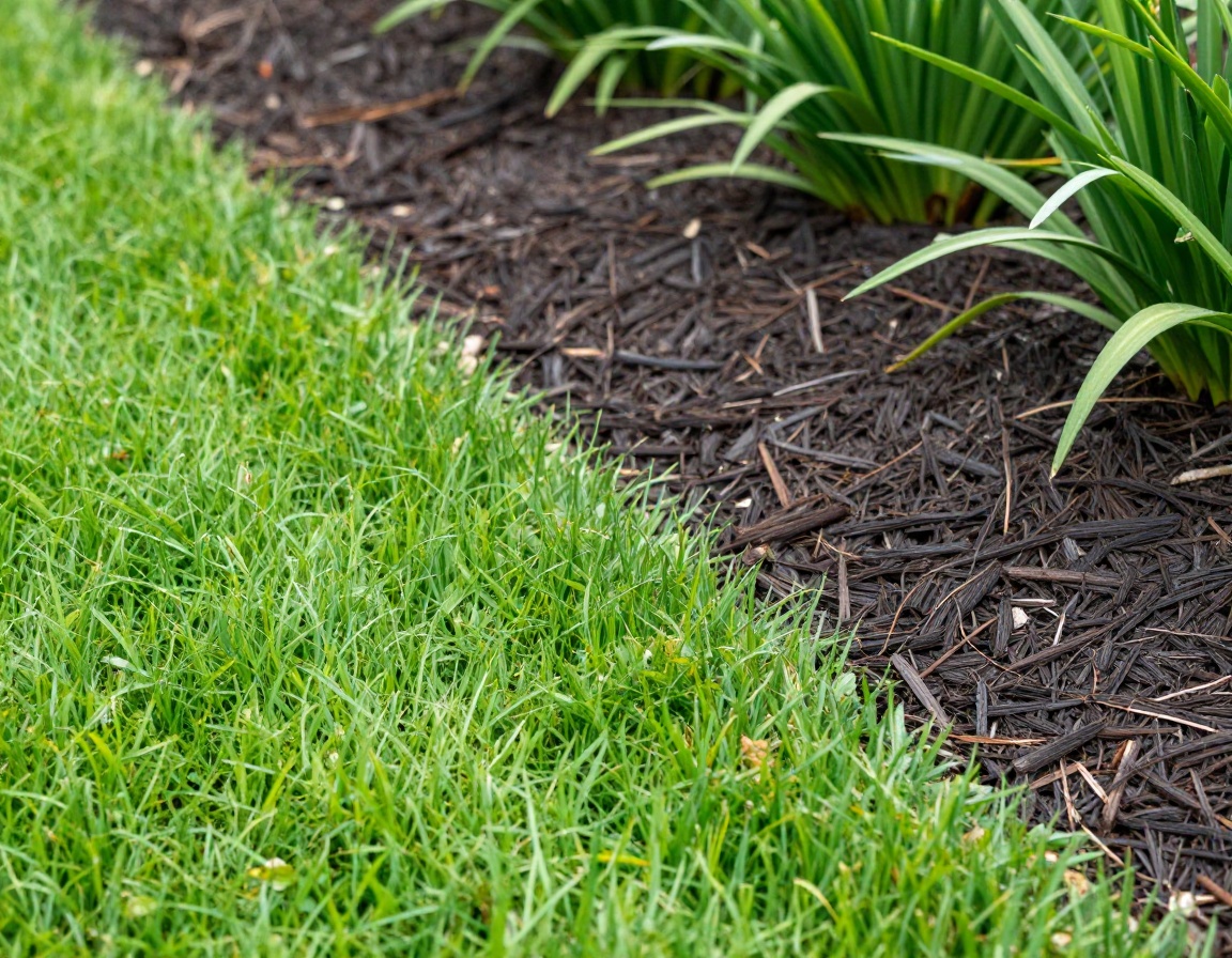 Clean razor sharp lawn border edging
